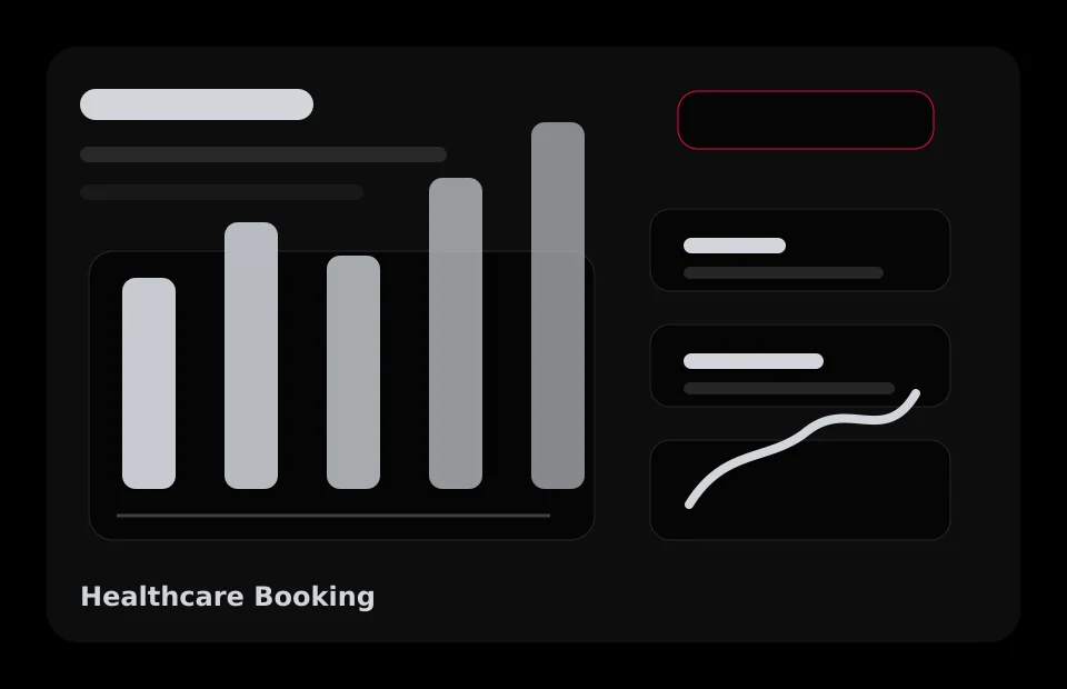 Clean software dashboard mockup for Healthcare Appointment Booking App