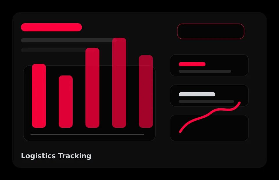 Clean software dashboard mockup for Logistics Tracking System